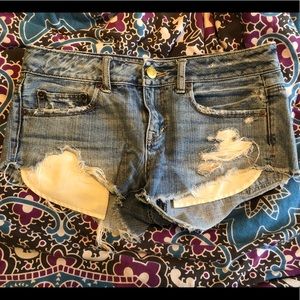 American Eagle Low Rise Ripped Jean Shorts